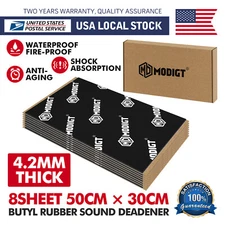 8 Sheets 20"x12" Car Butyl Sound Deadening mat Heat Blocker & Noise Reduction