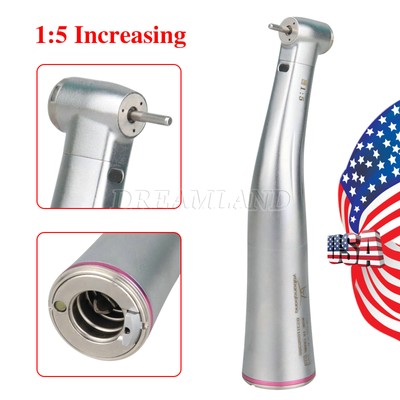 Dental 1:5 Electric Fiber Optic LED Contra Angle Handpiece push button Mini Head
