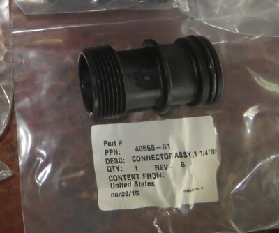 1 Fleck 40565-01 NPT Plastic Connector Assembly 1 1/4 inches NEW in Factory Pack