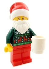 LEGO UGLY SWEATER SANTA MINIFIG w/ Eggnog minifigure claus christmas reindeer