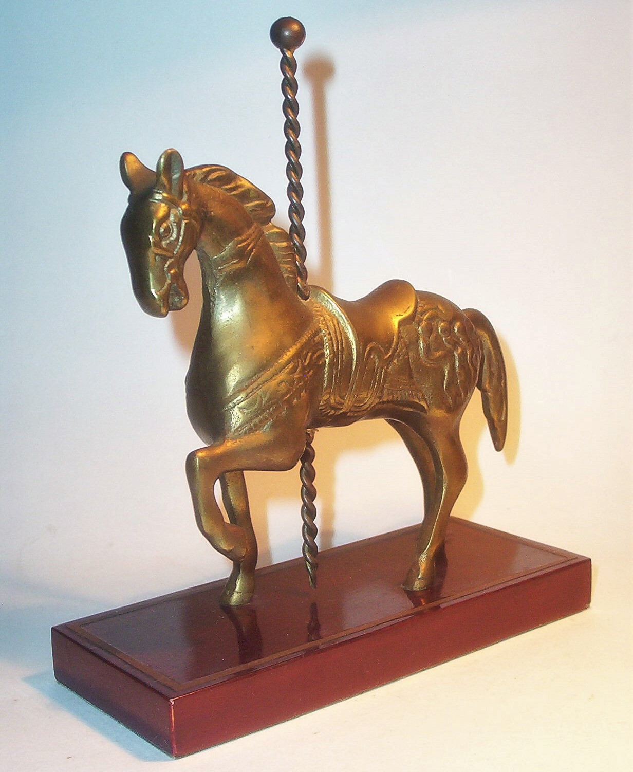 Old CAROUSEL HORSE Hand Crafted Brass Art Sculpture Statue Figurine Vintage VG