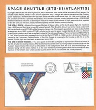 SHUTTLE ATLANTIS STS-81 JAN 12,1997 KSC SPACE COVER   
