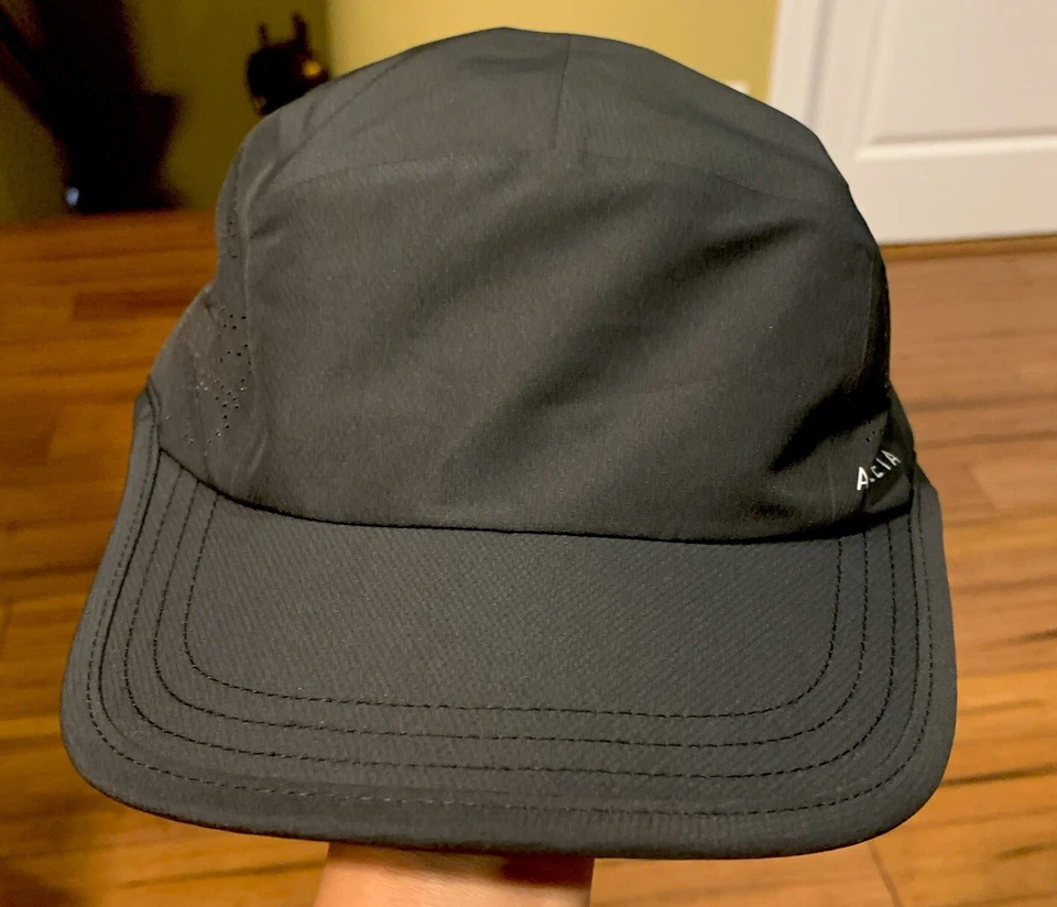 Gorra Athleta OSFA Negra 5 Paneles Ultra Ligera Correr Cordón ~ EXCELENTE ESTADO Foto 2 de 4