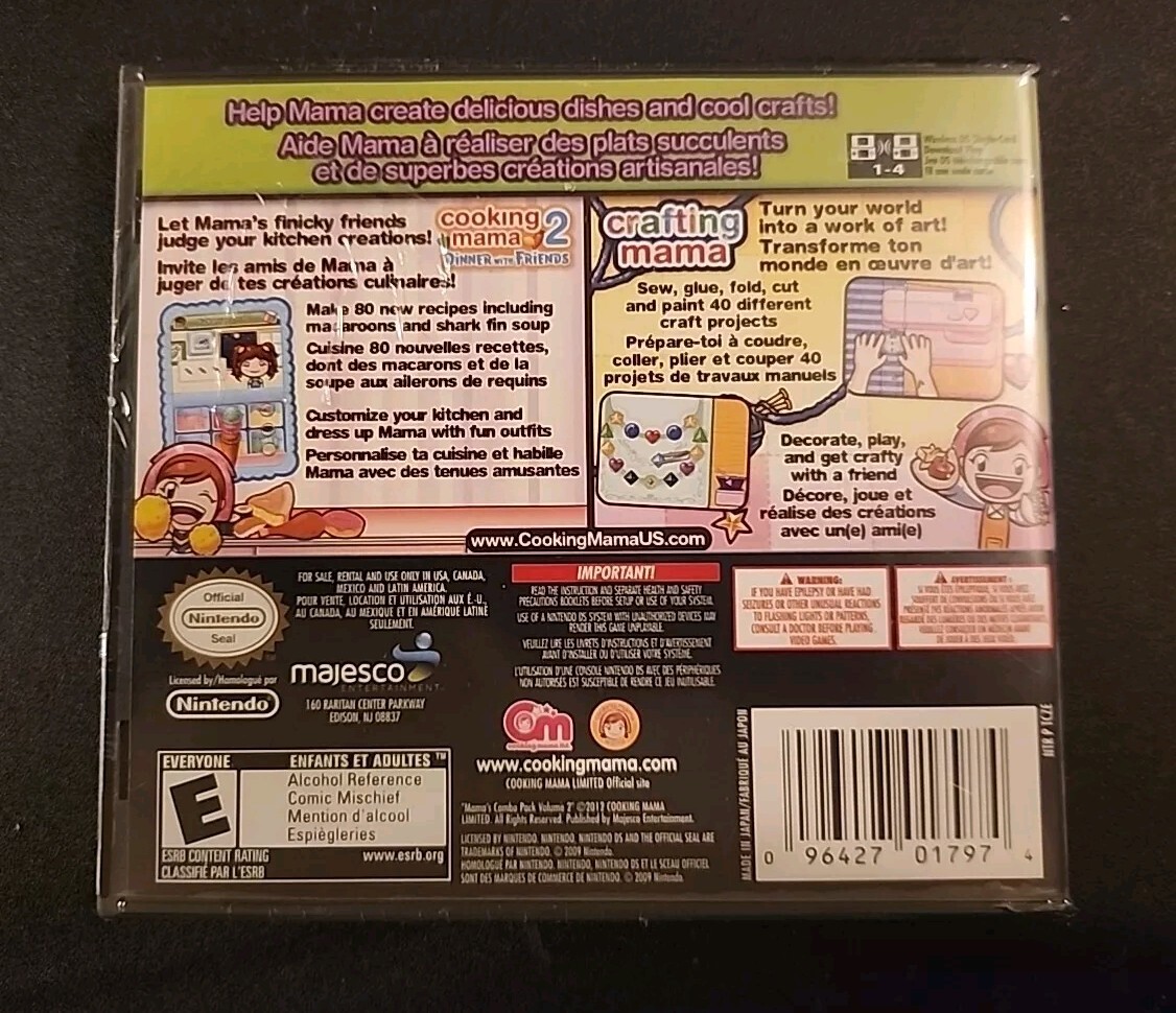 Mama's Combo Vol 2 Cooking Mama 2 + Crafting Mama - Nintendo DS