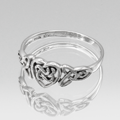 Moonlight Mysteries Celtic Triquetra Ring - Sterling Silver Knotwork Ring For Men & Women, Sizes 4-15, 5mm Wide - View #4