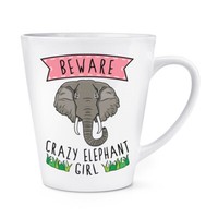 Beware VerrüCkte Elefant MäDchen 341Ml Latte Becher Tasse Tiere Scherz Daughter