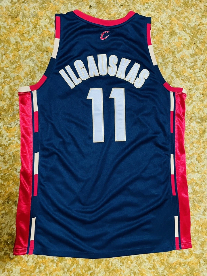 AUTHENTIC CLEVELAND CAVALIERS ZYDRUNUS ILGAUSKAS ALT BLUE JERSEY ADIDAS 48 RARE - Image 4 of 4