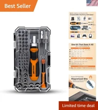 Versatile 56-Piece Ratcheting Screwdriver Set with Magnetic Bits in Compact Case