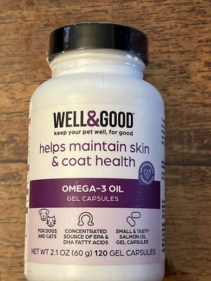 Well & Good Omega-3 Oil 120 Gel Capsules Dogs & Cats 2.1oz
