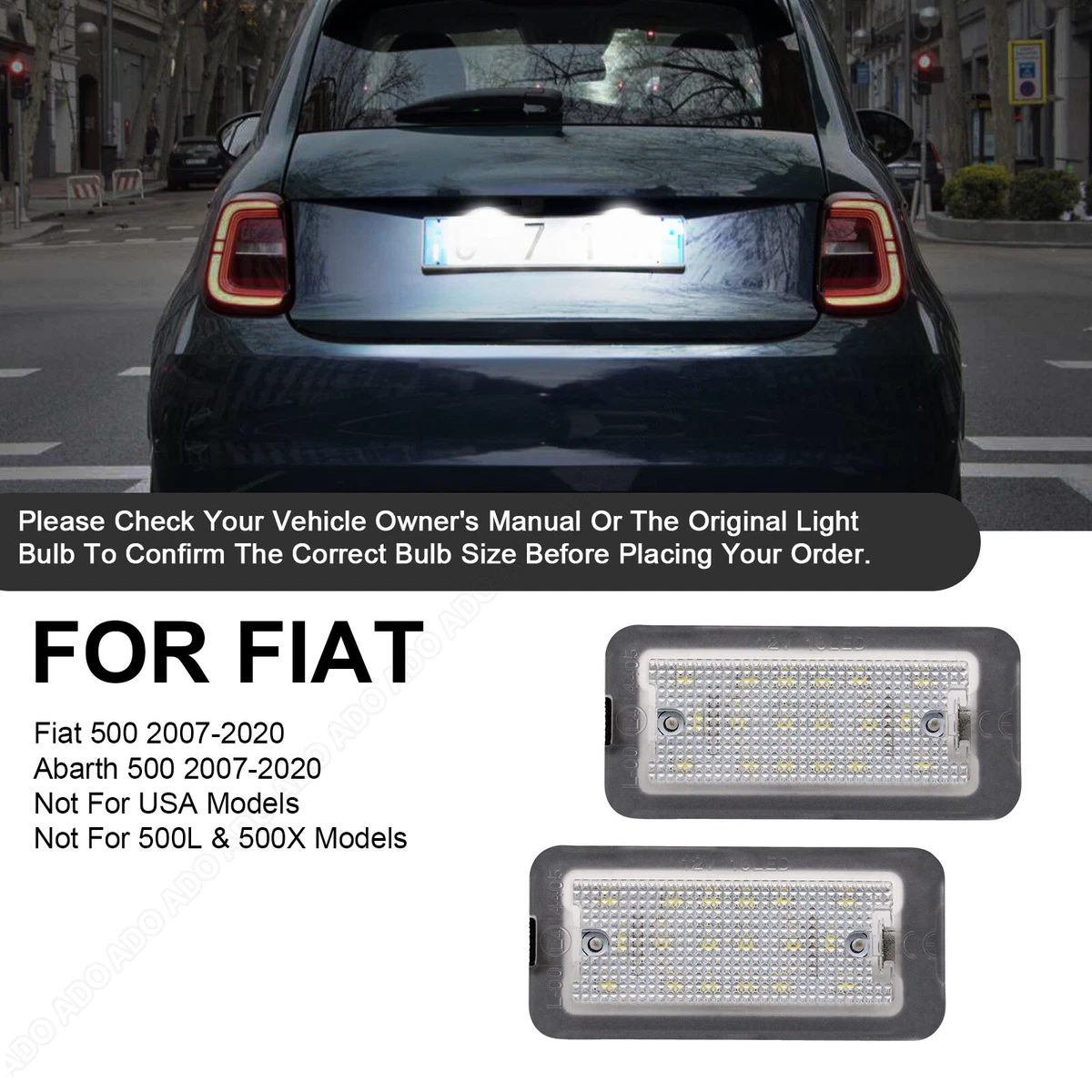 Kennzeichenbeleuchtung Fiat 500 312 LED und Halogen in Original Qualität zum günstigen Preis kaufen