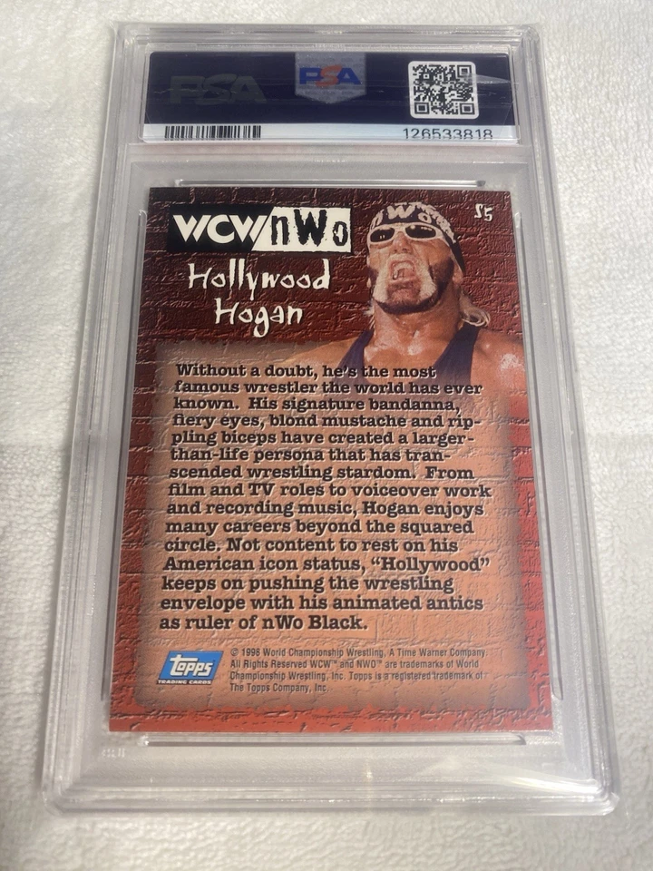 1998 Topps WCW/NWO Sticker Hollywood Hulk Hogan Graded PSA 7 NM WWE Hall Of Fame - Image 3 of 3