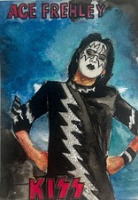 🧿 ACEO Art ACE FREHLEY🩵 BESO Gene Simmons Paul Stanley Peter Criss Rock
