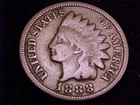 1888 Indian Head Cent, Very Good Grade.