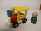 Vintage Fisher-Price LITTLE PEOPLE Original Choo-choo TRAIN ENGINE & Boy 1960's