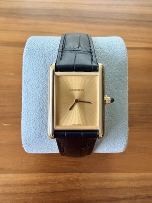 New Yellow Gold Cartier Tank Louis WGTA0211 Sunray Dial  
