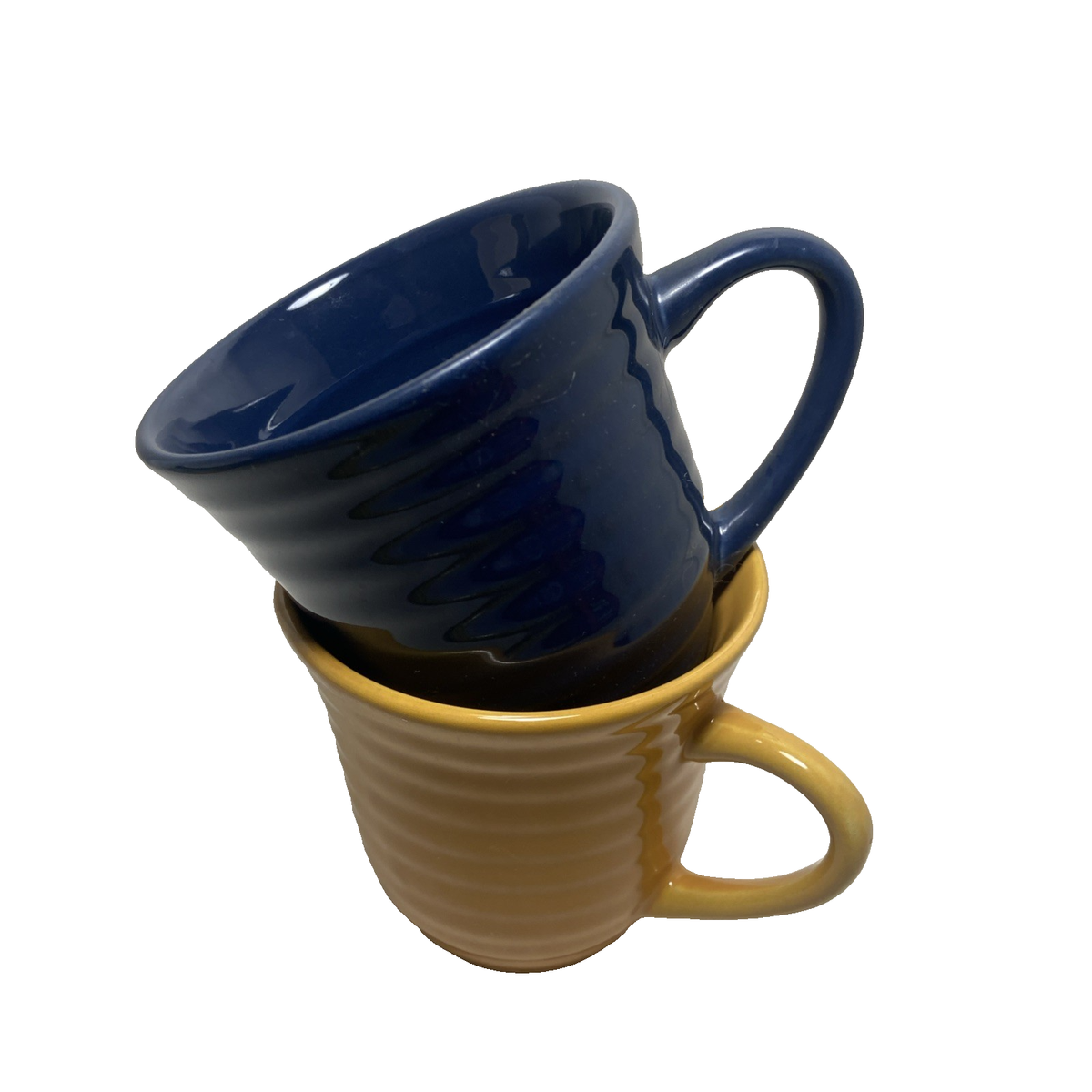 Todays Home Coffee Mug 14 Oz Ribbed Lot of 2 Blue Gold 4 1/8 inches high |  eBay