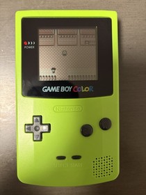 Used Nintendo Game Boy Color Kiwi Lime Green  System Games Pokemon Red & Silver