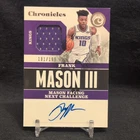 Panini 2017-18 Chronicles Signature Swatches Frank Mason III RC Auto /199 Kings