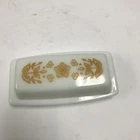 Vtg PYREX Butter Dish MCM Butterfly Gold Pattern 72-B Corelle Compatibles