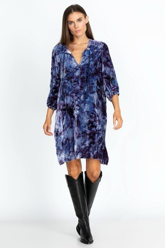 NWT Johnny Was Azure Velvet Relaxed Dress - Sz M