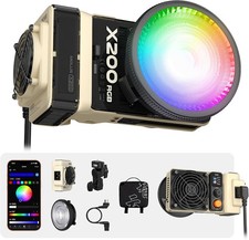 ZHIYUN MOLUS X200 RGB 200W LED Video Light Bowens Mount 2500K-10000K APP Control