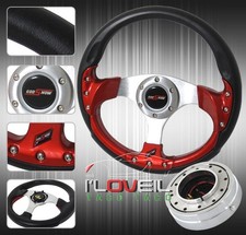320mm Steering Wheel Red 1.5 Silver Slim Quick Release New Jdm Horn Button 320mm Steering Wheel Red 1.5 Silver Slim Quick Release New Jdm Horn Button