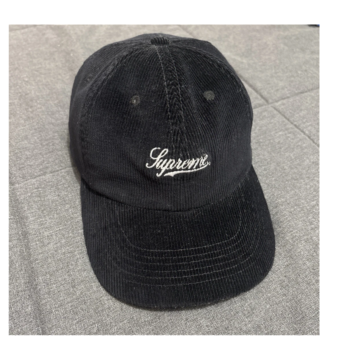 Supreme Black Velour Script Logo Cap Supreme Velour Box Logo New Era Black - FW22 - US main image 3