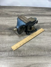 Vintage Machinist Bench Vise Small 4" Jaws Jewelers Cast Iron & Steel NICE!☆USA