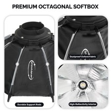 24 Inch Octagonal Softbox with Honeycomb Grid
