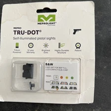 Meprolight TRU DOT Tritium Night Sight set Green Fixed for S&W M&P Shield