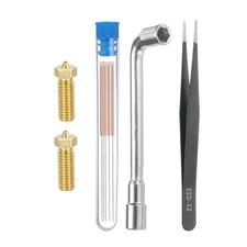 3D Nozzles Kit, 2pcs 3D Printer Brass Nozzles 1mm, 5pcs Cleaning Needles