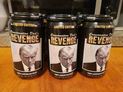 Conservative Dad's Revenge 6 Pack Beer - Trump Mugshot (Empty), First edition