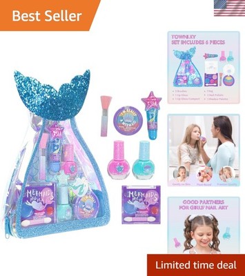 Delightful Mermaid Makeup Kit: Washable Nail Polish & Body Shimmer for Girls