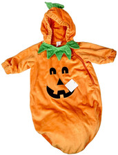 Infant Pumpkin Bunting Costume Hyde and Eek Halloween Size 0-6 Months Polyester