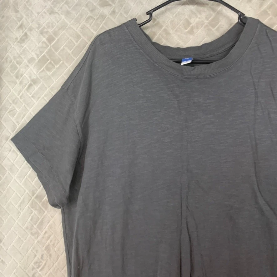 Old Navy Mujer XXL Camiseta Vestido Gris Largo Midi Manga Corta 100% Algodón Foto 2 de 4