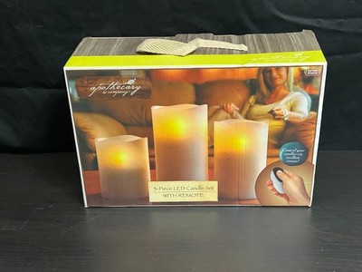 Apothecary & Company 3 Piece LED Candle Set *Brand NEW!* 3'' Diameter 4,5,6 Tall
