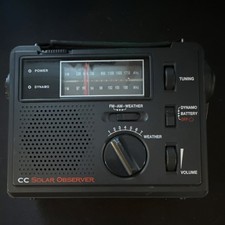 C. Crane CC Solar Observer AM/FM Weather Portable Radio Black Headphone Jack