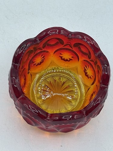 LE Smith moon and star glass amberina salt cellar Cadmium Glow - Picture 2 of 7