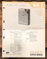 Sony WM-2 Radio Cassette Service Manual Original 