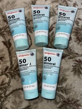    5-PACK Walgreens 50 Mineral Zinc Oxide Sunscreen Lotion SPF 50- Exp 2027