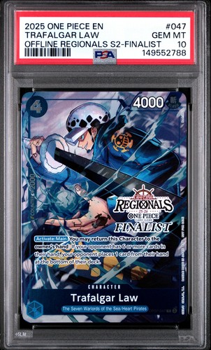 ONE PIECE TRAFALGAR LAW S2-FINALIST OFFLINE REGIONALS PACK 2025 #047 PSA 10
