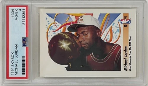 Michael Jordan 1991 Skybox Chicago Bulls NBA Basketball Card #334 PSA 4