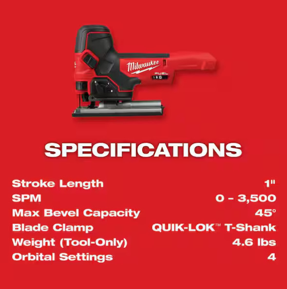 Milwaukee 2737B-20 M18 FUEL Barrel Grip Jig Saw Jigsaw - Tool Only - NIB Sealed
