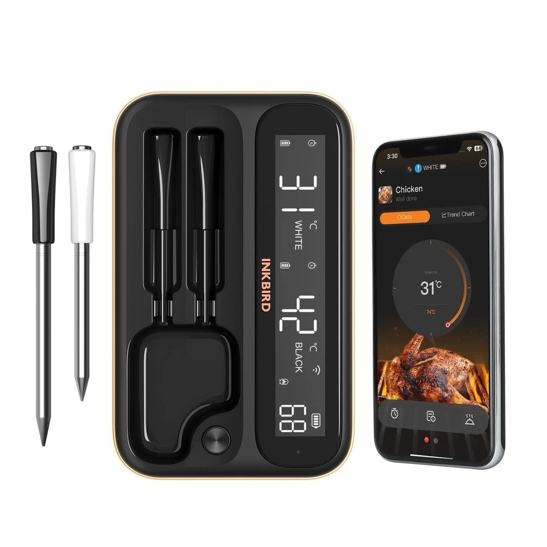 Inkbird Wireless BBQ Thermometer INT-12BW Dual Mode Meat Meter IP67 Data Storage