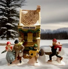 Dept 56 Childe Pond And Skaters Heritage Village Collection Set Of Four 5903-0