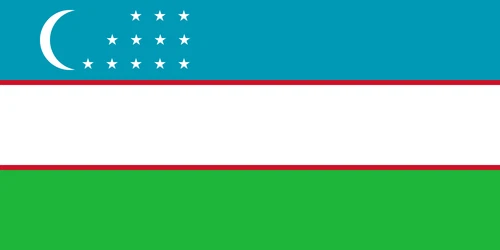 Uzbekistan Flag Self Adhesive Sticker