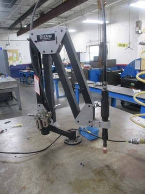 USED S-36 FLEXARM TAPPING SYSTEM with ER16 COLLET CHUCK & 1/8'', 1/4'' COLLETS