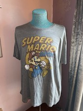 Vintage Super Mario Bros. Since  85 T-Shirt Size XL Grey Mario Jumping Graphic