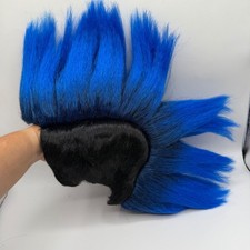 Costume Agent Inc Blue Black Mohawk Wig Spiky Punk Rock Synthetic Hair Kids