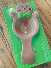 KIRKLANDS CHRISTMAS GINGERBREAD MAN SPOON REST HOLDER CANDY-LAND KITSCHY KITCHEN